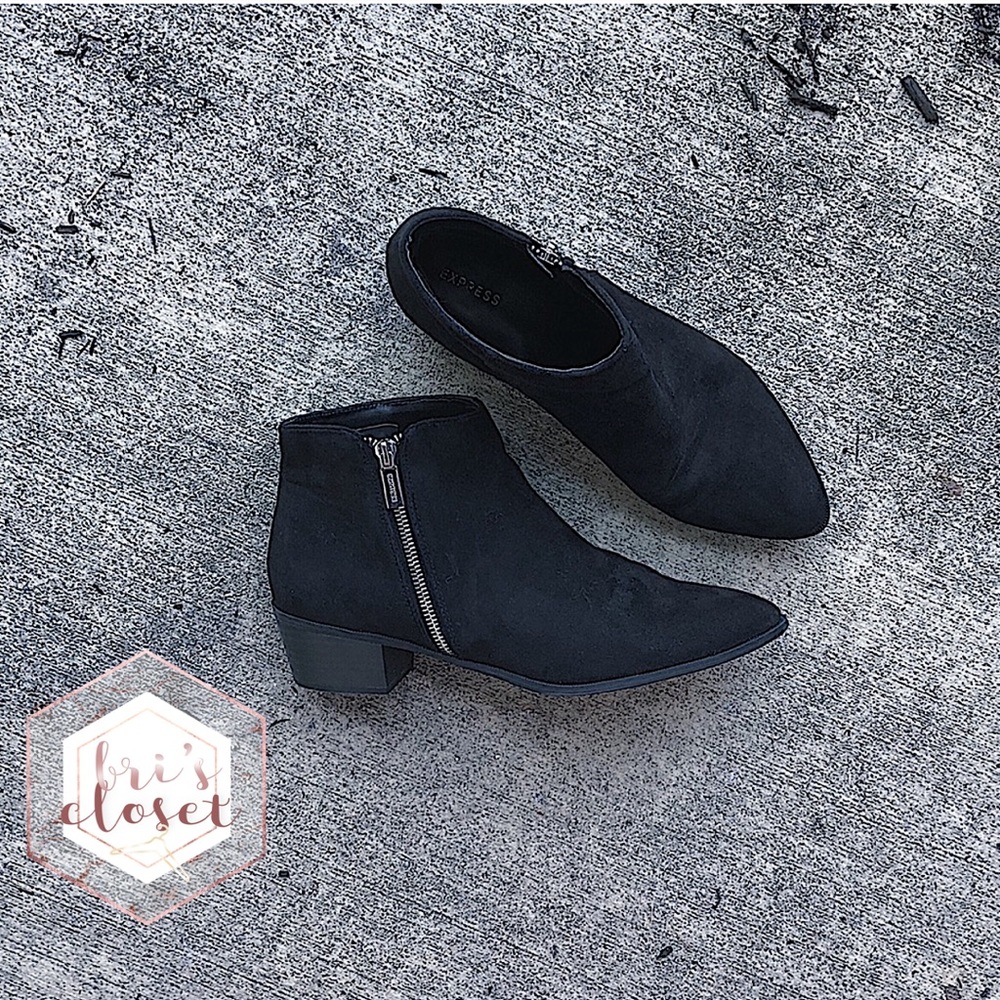 Black Faux Suede Booties | Express Size 10